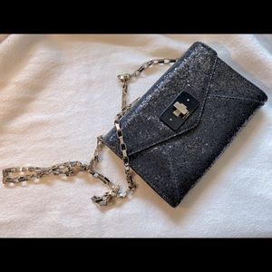 Kate Spade ♠️ Black Glitter + Gold chain Crossover